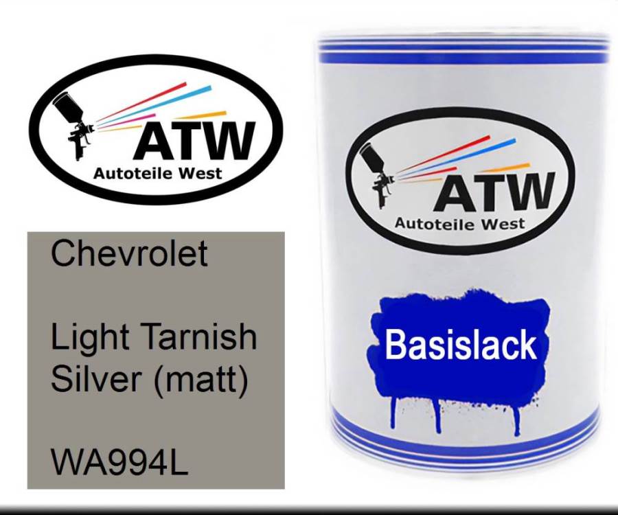 Chevrolet, Light Tarnish Silver (matt), WA994L: 500ml Lackdose, von ATW Autoteile West.